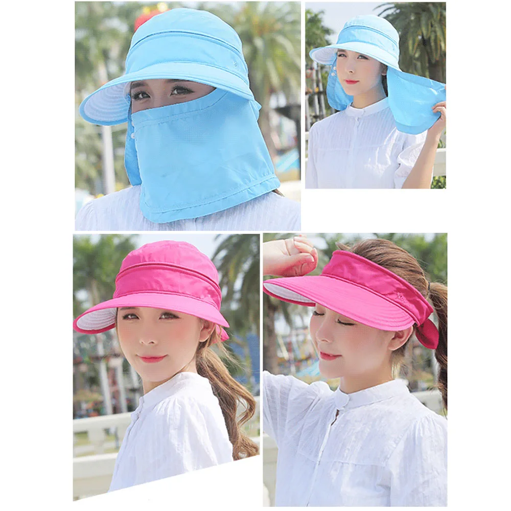 Женская складывающаяся Солнцезащитная шляпа с регулируемыми полями женская