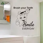 Детская стоматология мультфильм зуб зубная щетка наклейки стоматологическая клиника логотип настенная наклейка зуб для детей дизайн настенная наклейка DIY ZW228