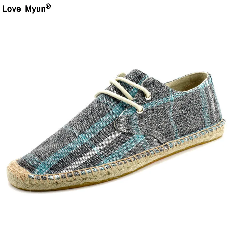 New Fisherman Shoes Canvas AAA Men Casual Male Driving Breathable Lace-Up Flats Espadrille 772 | Обувь