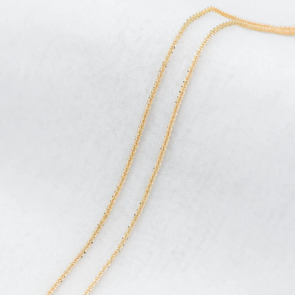 Gold plated Brass Specialty Chains 2.2mm, DIY Necklace Chain Wholesale(#LK-228-1)/ 1 Meter=3.3 ft