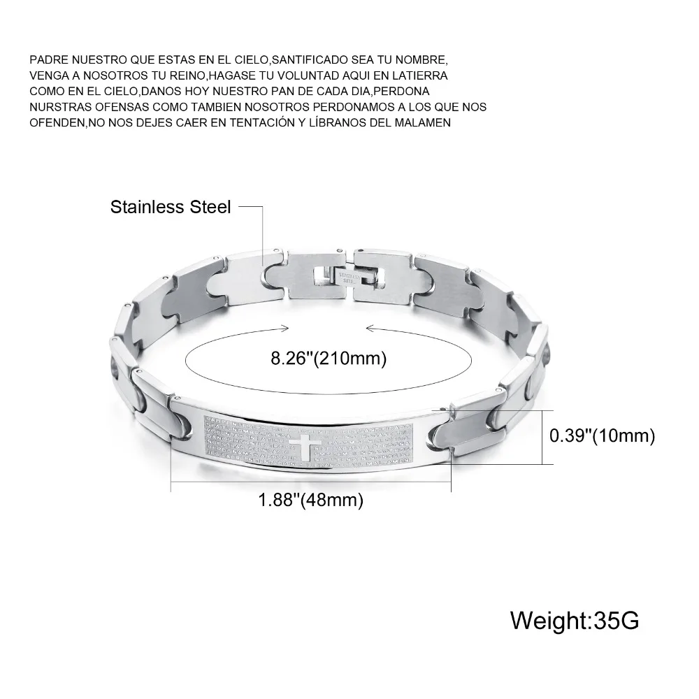 Stainless Steel Holy Bible Cross Link Chain Brand Love Classical Man Wrap Bangle Bracelet KS761 | Украшения и аксессуары