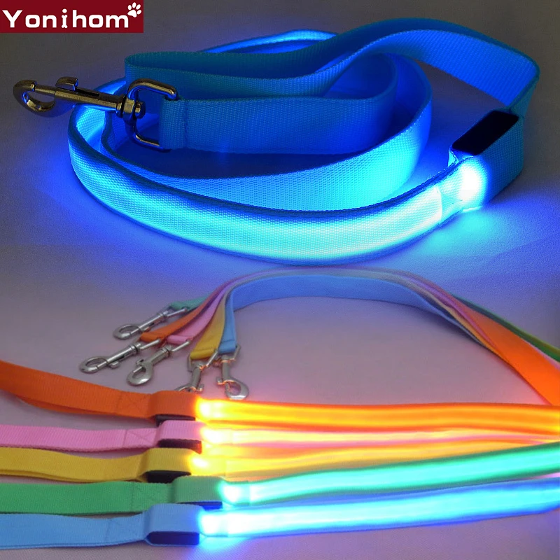 Led Dog Leash Night Safety LED Flashing Glow for Dogs 120CM Pet Supplies Cat Drawing Small Running | Дом и сад
