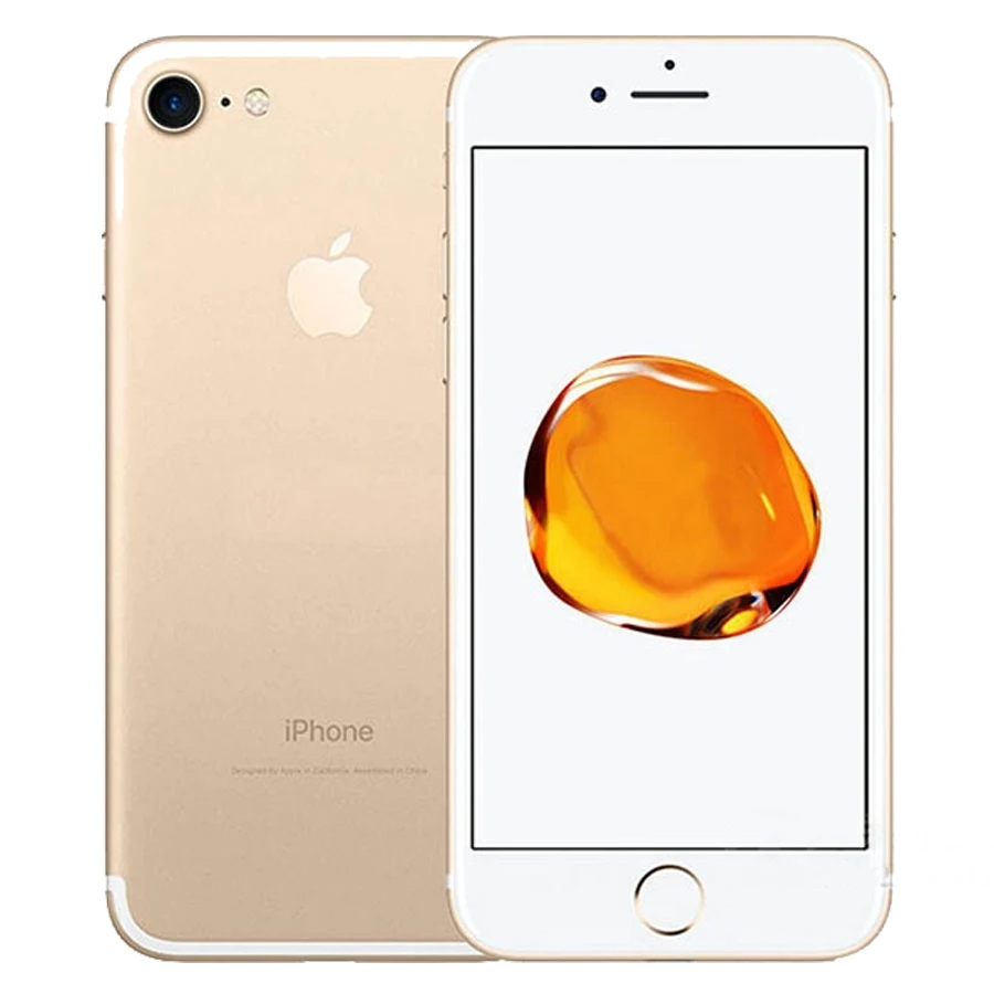 Разблокированный Apple iphone 7 32/128 ГБ/256 IOS 10 12.0MP 4G Камера Quad-Core отпечатков пальцев 12MP 2910mA iphone 7 LTE сотовый телефон - Цвет: Gold