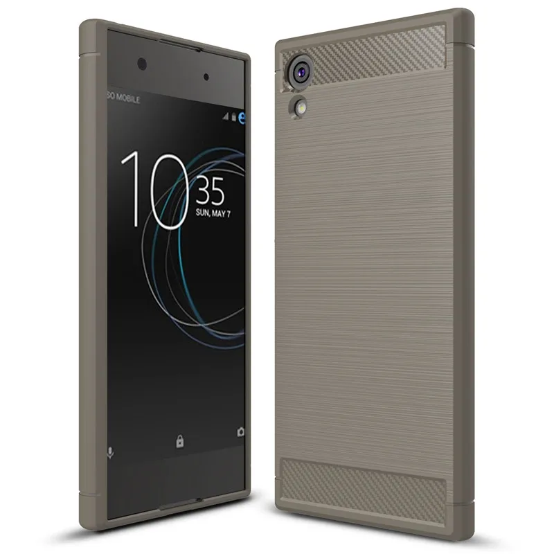 Роскошный чехол из углеродного волокна для Sony Xperia XA1 матовый ТПУ XA 1 | Мобильные