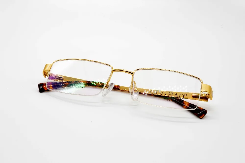 Заказ очки для чтения титанового сплава SEMI-RIM золото мужские кадр Бизнес