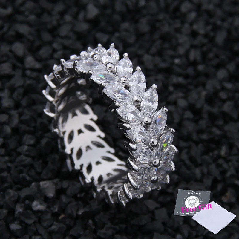 Модное в форме оливы филиал кубические циркониевые кольца для женщин и мужчин