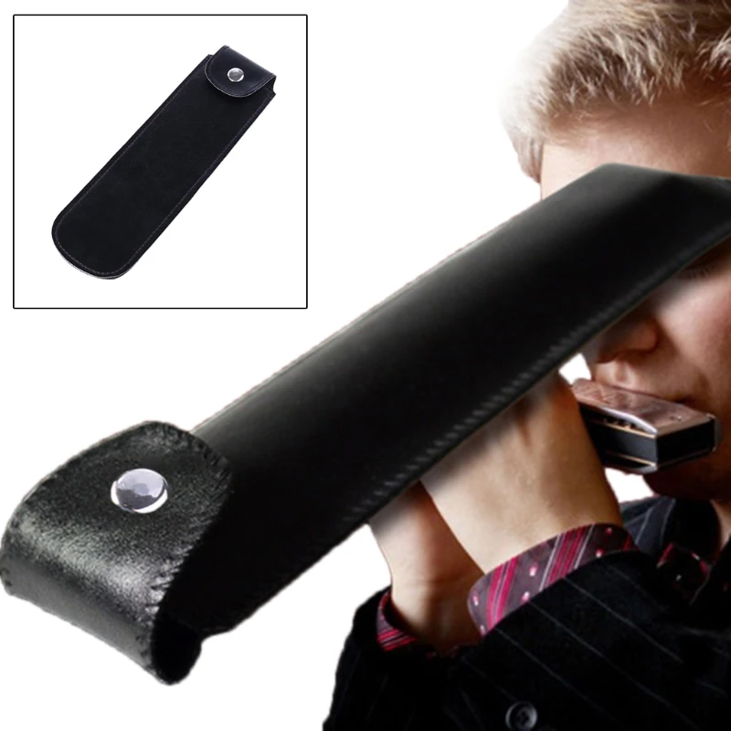

OOTDTY 24 Holes Harmonica Case Artificial Leather Bag With Buckle for Student