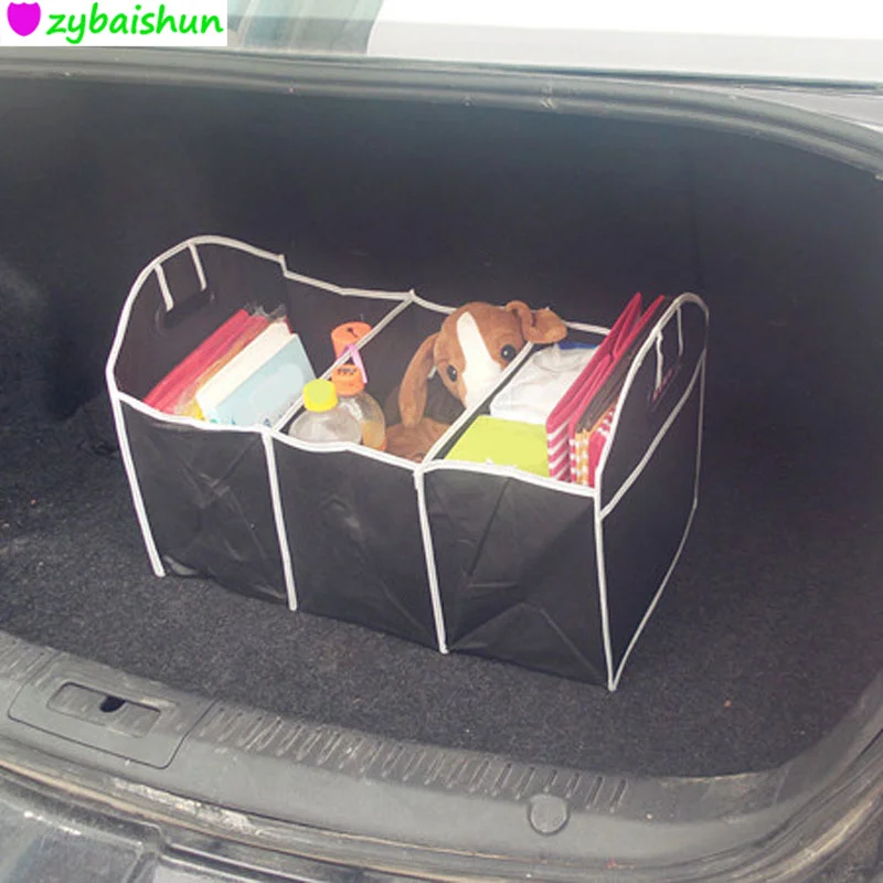 

Auto Accessories Car Organizer Black Trunk Collapsible Toys Food Storage Truck Cargo Container Bags Box Car Stowing Styling New