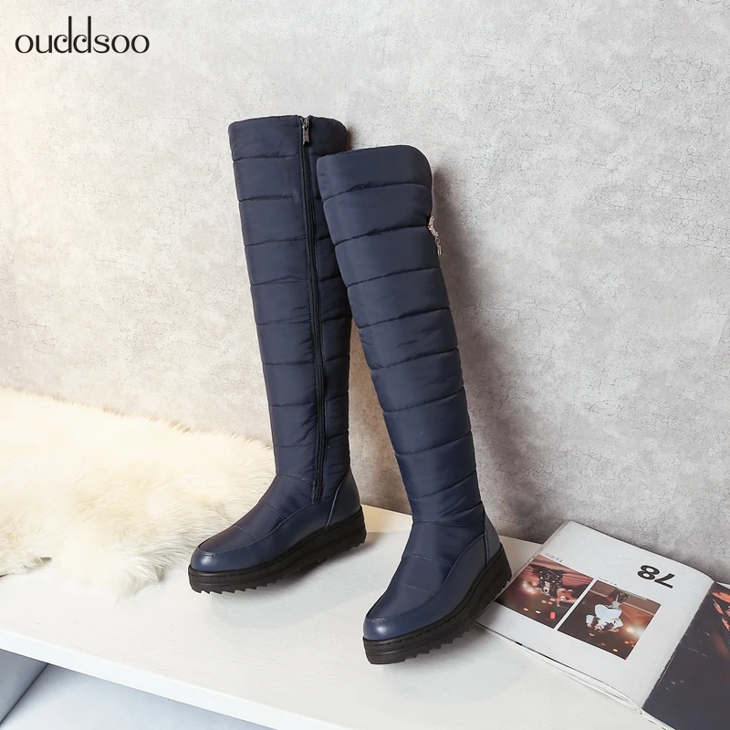 

Fashion Over The Knee Women Boots Russia Keep Warm Comfortable Winter Snow Boots Black Down Russia Botas Ladies Plus Size 35-44