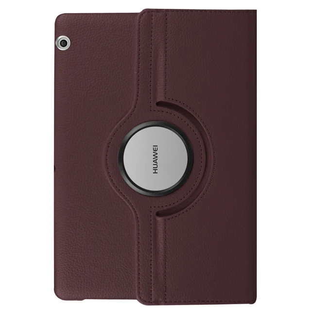 Brown 360 Вращающийся Кожаный чехол для huawei MediaPad T5 10 AGS2-W09/L09/L03/W19 10,1 дюймов чехол для планшета+ пленка+ ручка - Цвет: Brown