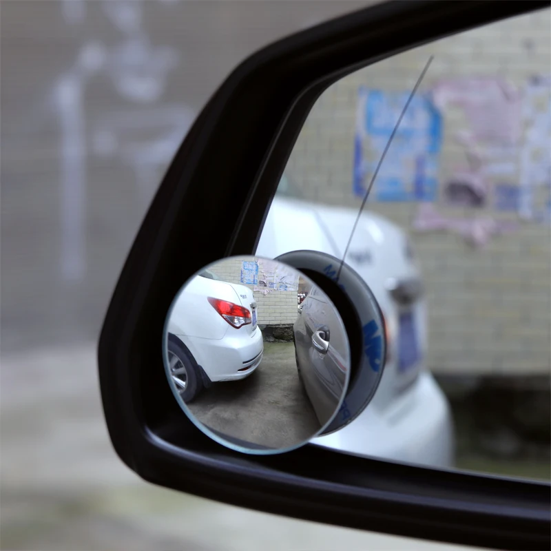 Универсальное автомобильное зеркало, вращение на 360 градусов, регулируемое Безрамное Зеркало для слепых зон, авто Круглое стекло, выпуклые зеркала заднего вида