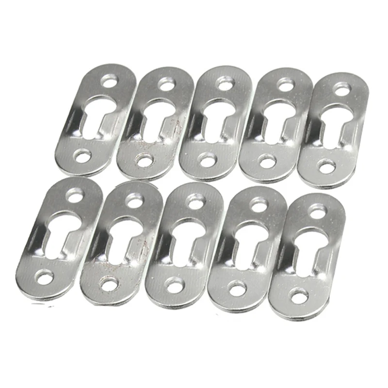 10Pcs Mayitr 10/20 шт. 44 мм x 16 мм изображение металлическая вешалка Замочная скважина вешалка крепеж для рамки для картин, фоторамки, сделанные комоды шкаф - Цвет: 10Pcs
