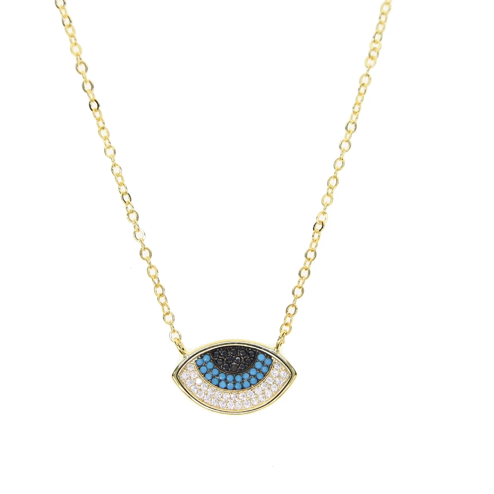 top sale promotion 2018 Evil eye Fashion Pave Sparking AAA cubic zirconia CZ women ladies fashion jewelry gold color necklace | Украшения и