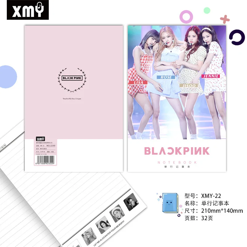 BLACKPINK 1 шт. KPOP Blackpink TXT STRAYKIDS SEVENTEEN TWICE GOT7 мини дневник записная книжка канцелярские принадлежности памятки принадлежности для ноутбуков вентилятор подарок - Цвет: BLACKPINK