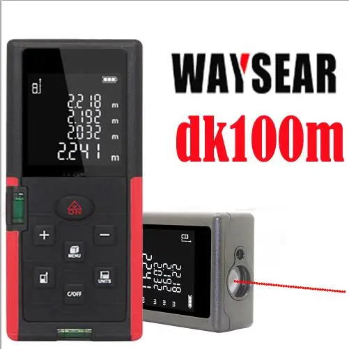 Лазерный дальномер Waysear, 40 м, 60 м, 80 м, 100 м, дальномер, trena, лазерный дальномер, устройство для измерения, линейка, инструмент для тестирования - Цвет: DK100M