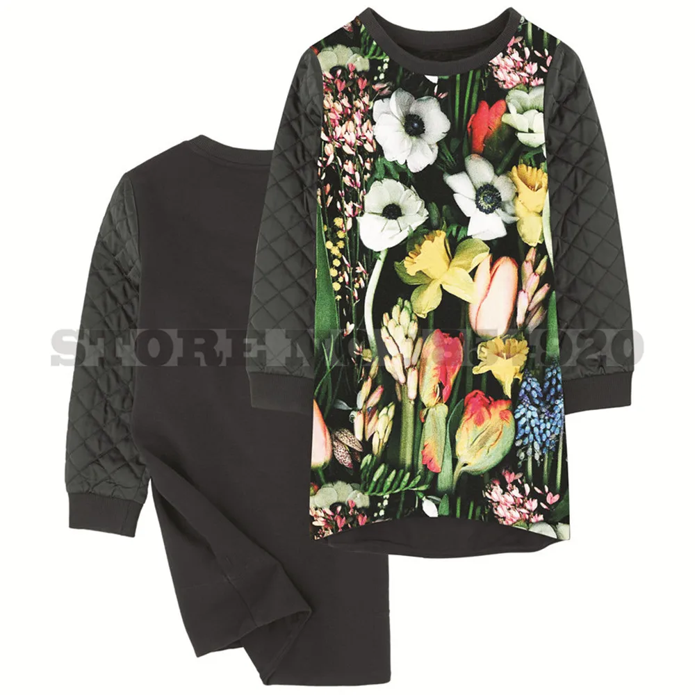 Платья для девочек зимнее платье детские нагрудники с красивыми цветами крутая