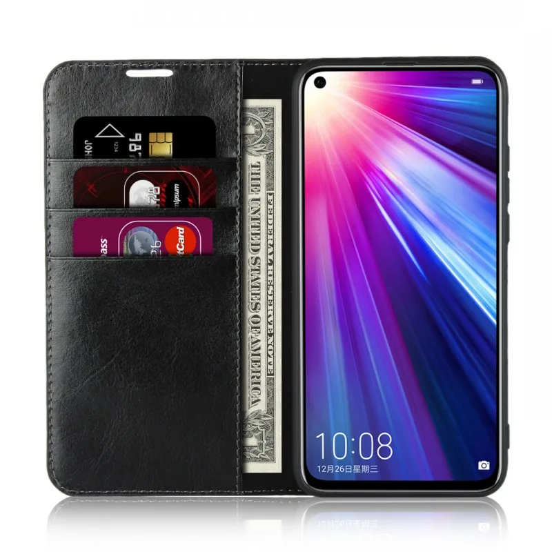 Чехол-Кошелек для huawei Honor View 20, чехол, роскошный чехол из натуральной кожи для huawei Honor View 20 V20, аксессуары для мобильного телефона