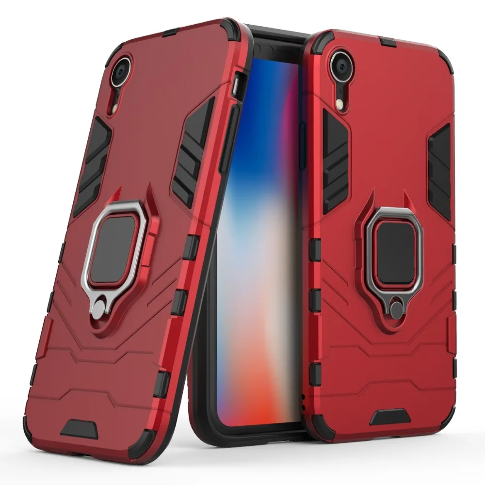 Кронштейн кольцо гладить Твердый Чехол-гибрид ForApple iphone 5/5s/5C 6 6s 7 плюс 8