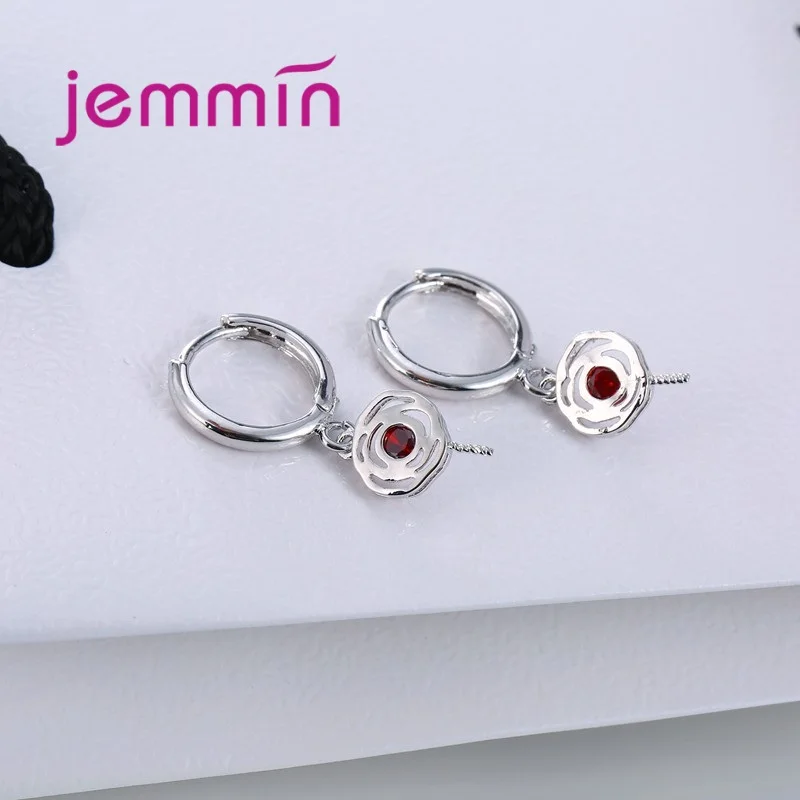 Женские серьги кольца из серебра 925 пробы с фианитом|hoop earrings|earrings forearrings for women |