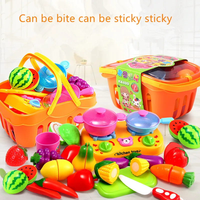 Новинка 2017 Fation дети имеют семьи игрушки кухня маленькая девочка толкает корзина