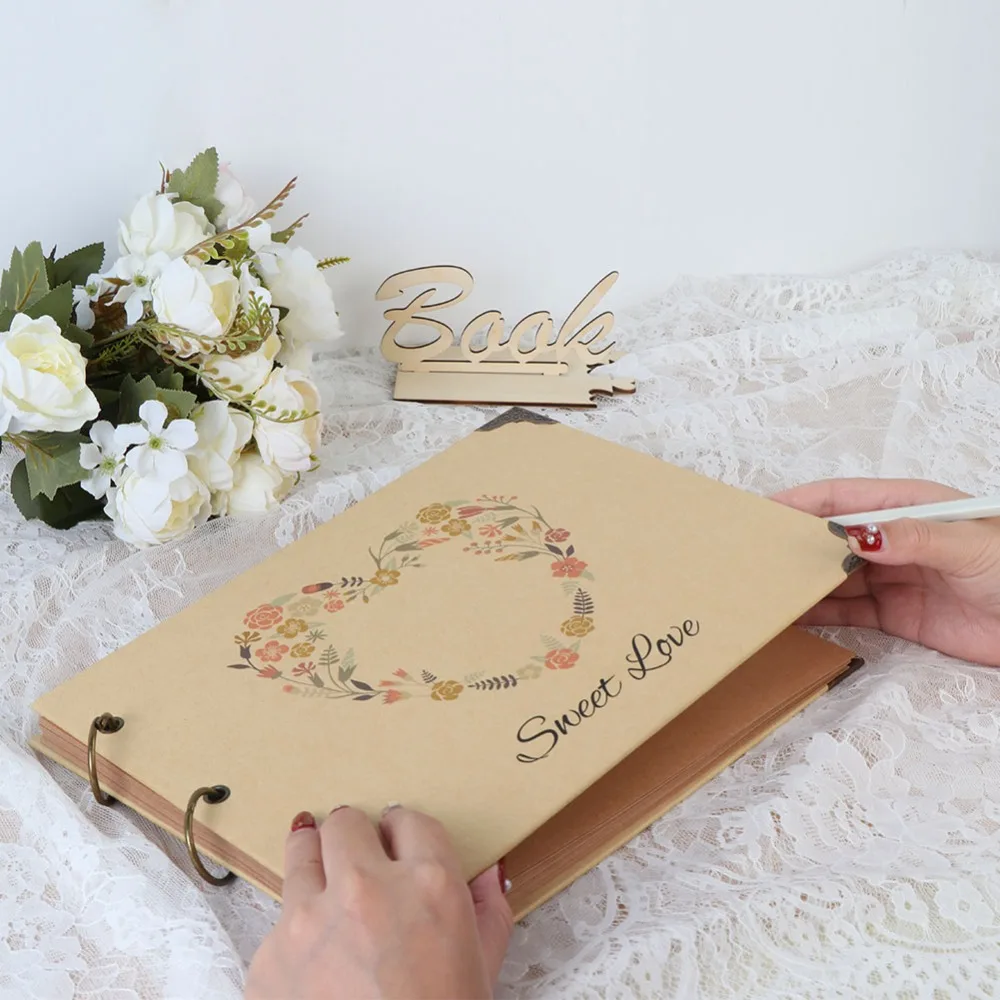 OurWarm 60 страниц DIY свадебный фотоальбом крафт-бумага Гостевая книга подарки на день рождения путешествия памяти альбом скрапбук
