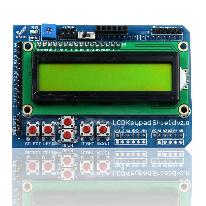 Geetech LCD 1602 Keypad Shield Blue/Red/Orange/Green backlight 16x2 Characters Display for Arduino | Компьютеры и офис