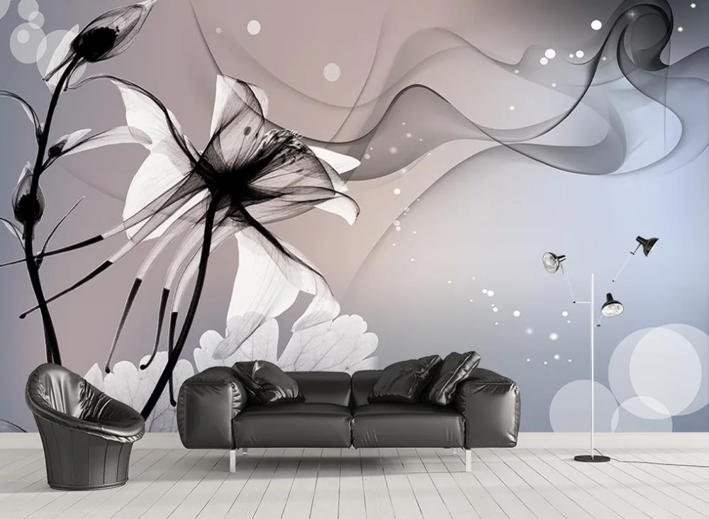 Обои для гостиной Дымчатая Лилия современные обои украшение дома живопись |