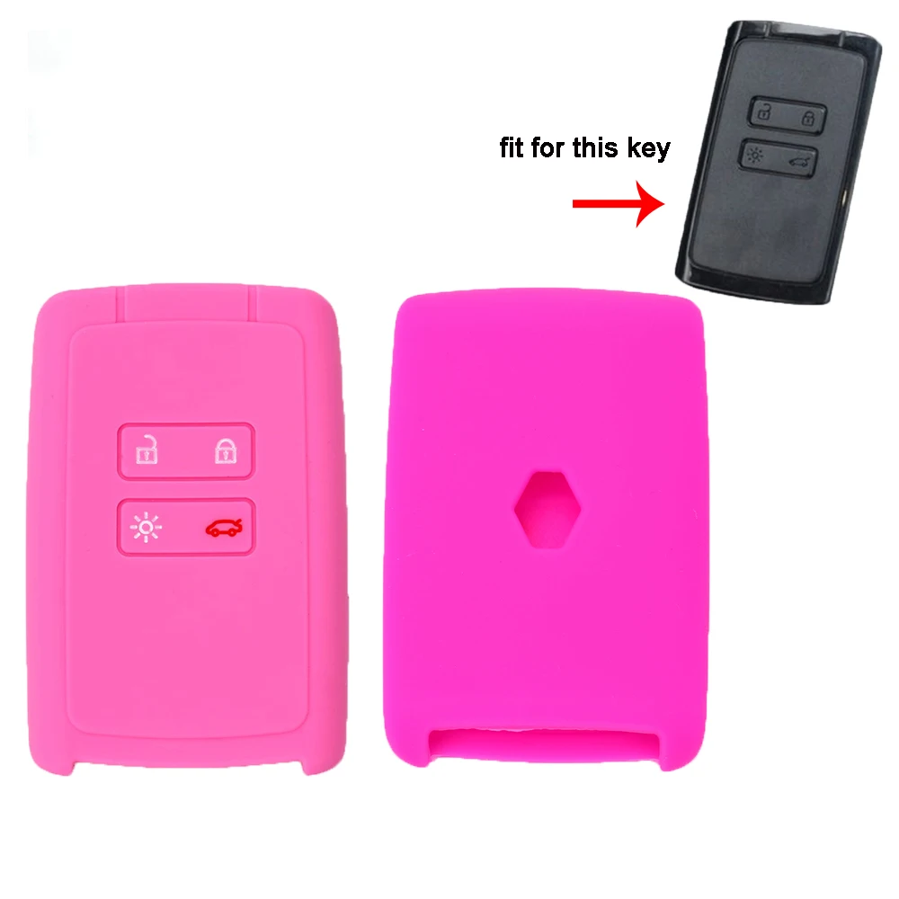 Buy 2 send one Silicone rubber car key case cover for Renault KOLEOS Kadjar samsung QM5 4 button card smart shell set | Автомобили и