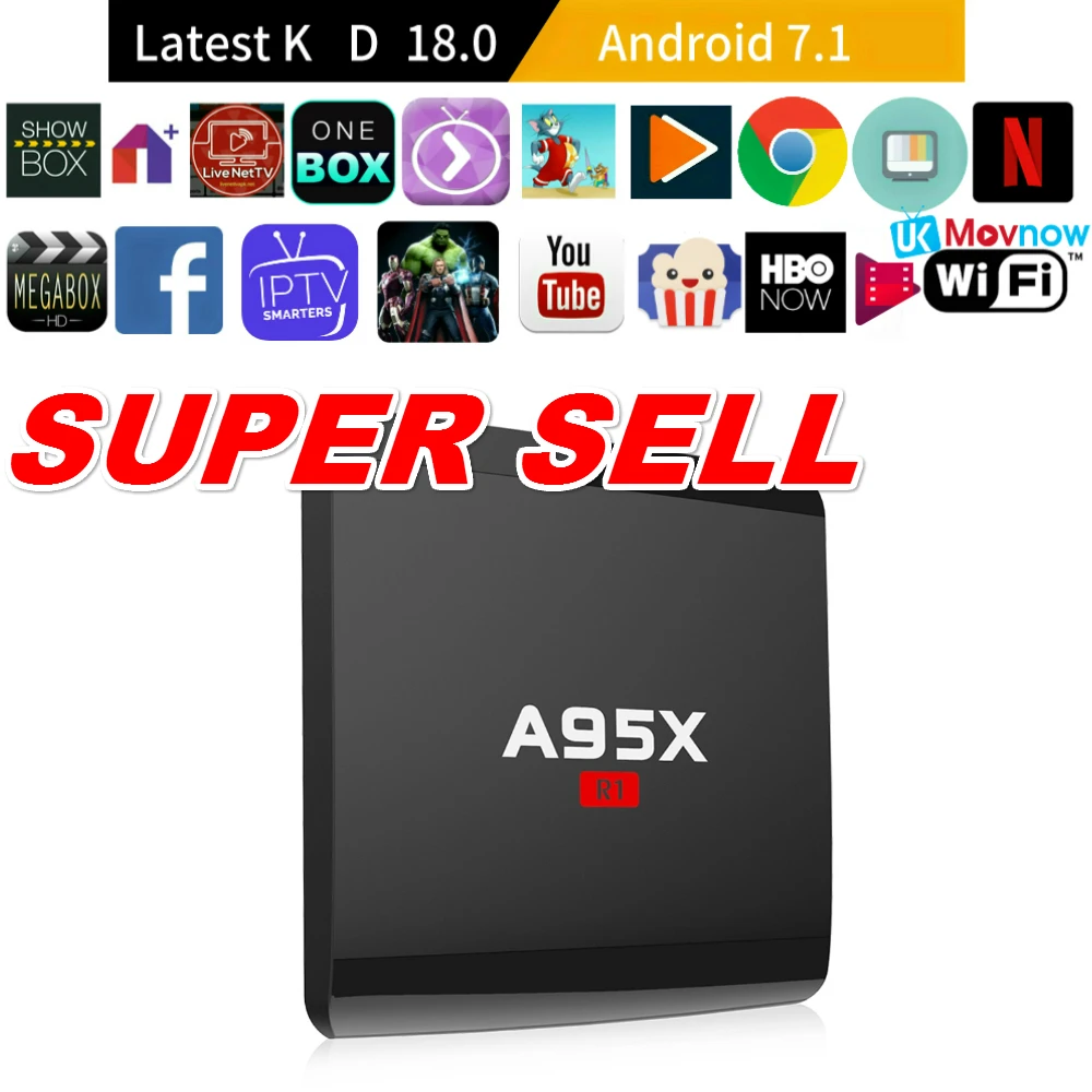 A95X R1 Android TV BOX 7 1 OS Amlogic S905W Box 4K 1G/2G 8G/16G четырехъядерный HDMI 2 4G Wifi Smart