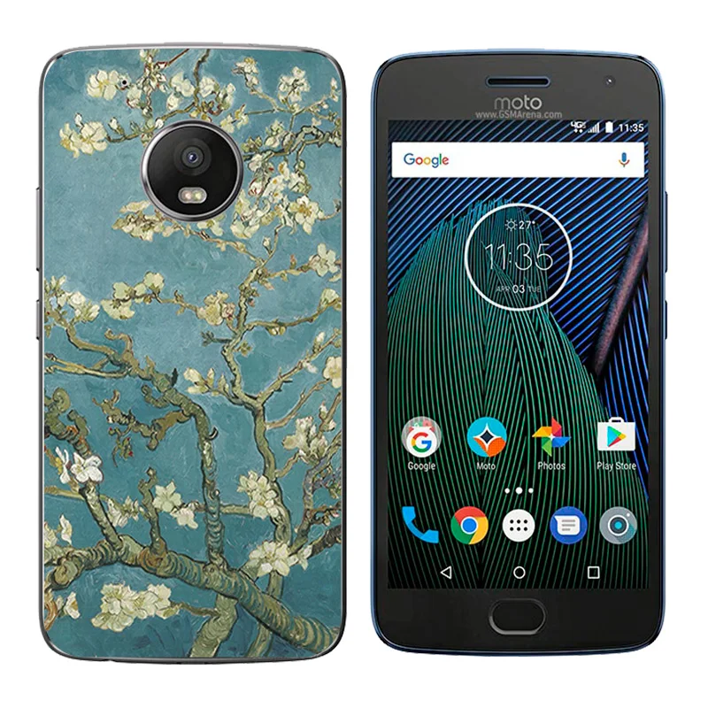 Чехол для телефона Motorola Moto G5 Plus мягкий силиконовый чехол с изображением кота