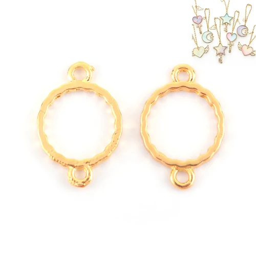 DoreenBeads рамка из смолы открытая оправа пустая Подвеска DIY металлическая рамка для изготовления ювелирных изделий из смолы цветок шестиугольник золотой цвет 20 шт