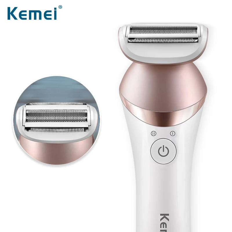 Kemei Мокрый Сухой эпилятор Женские бритвы женский станок для бритья electric lady бикини