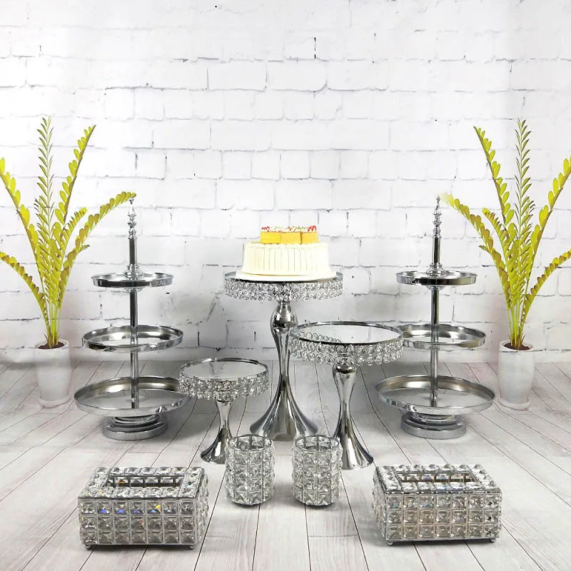9 11 шт/набор серебряных кристаллов подставка для торта Гальваническое Золотое