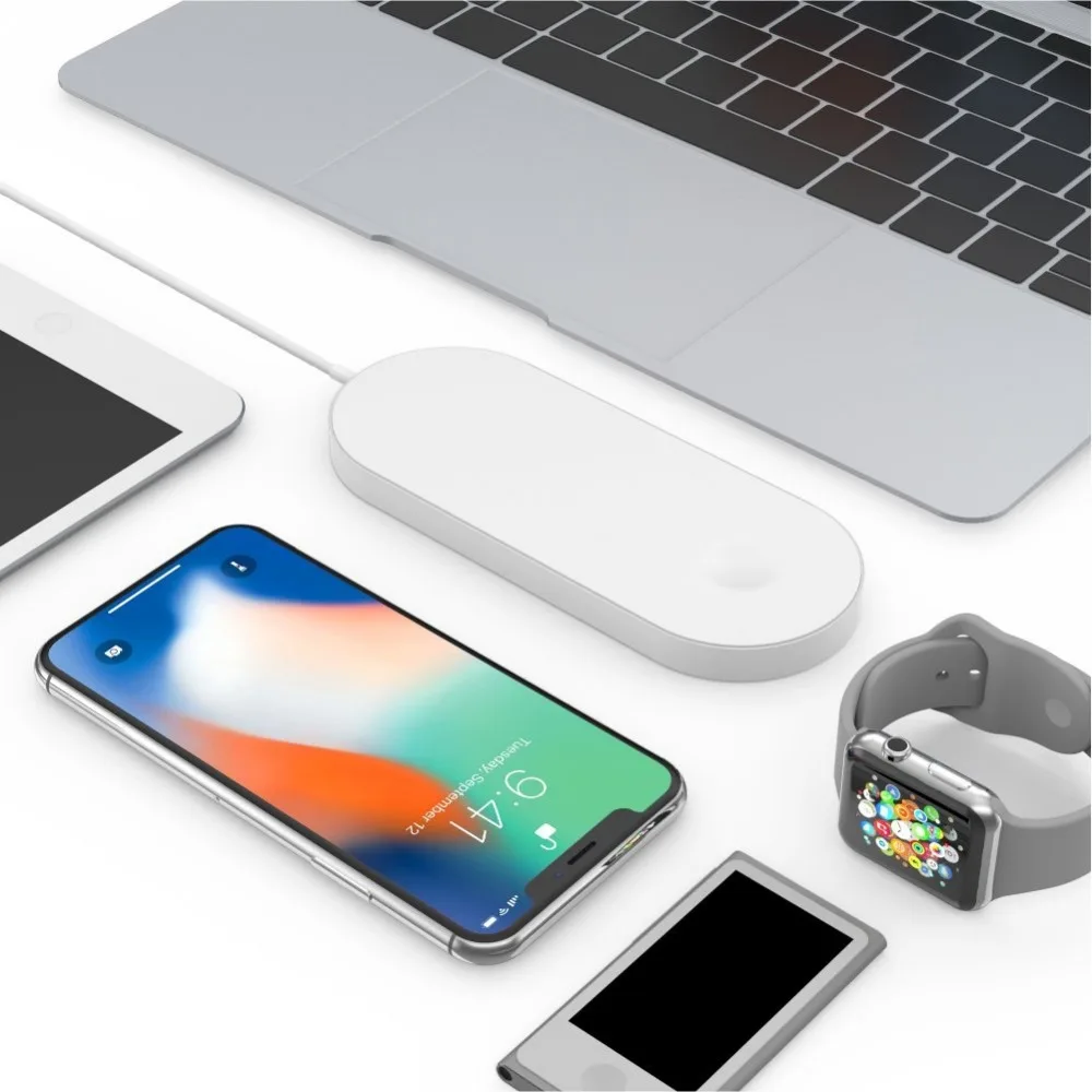 Airpower для iWatch 2 3 QI Беспроводное зарядное устройство iPhone X 8 8plus Быстрая зарядка Pad Apple