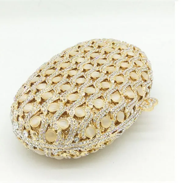 

Gold wedding evening bags Luxury diamond banquet bride clutch bags golden flower party clutch bags chain wedding pochette bags