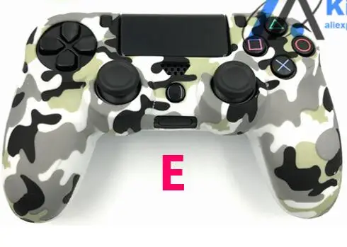 E Силиконовый защитный чехол-накладка для Dualshock 4 Playstation 4 PS4 Pro тонкий контроллер - Цвет: E