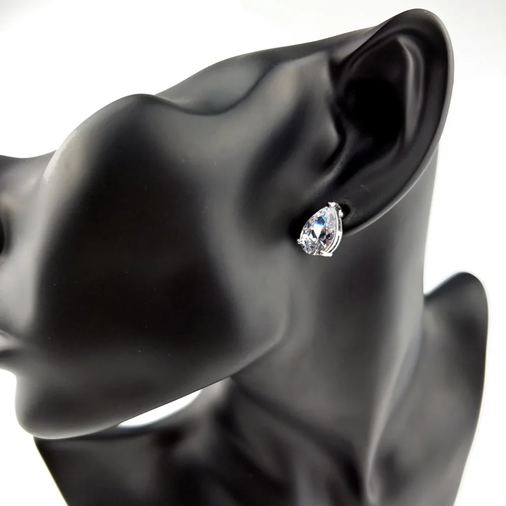Godzgift Brand High Quality Silvery Color Long Black Natural Crystal Brass Earring Fashion Women Jewelry New Chic JE0083 | Украшения и
