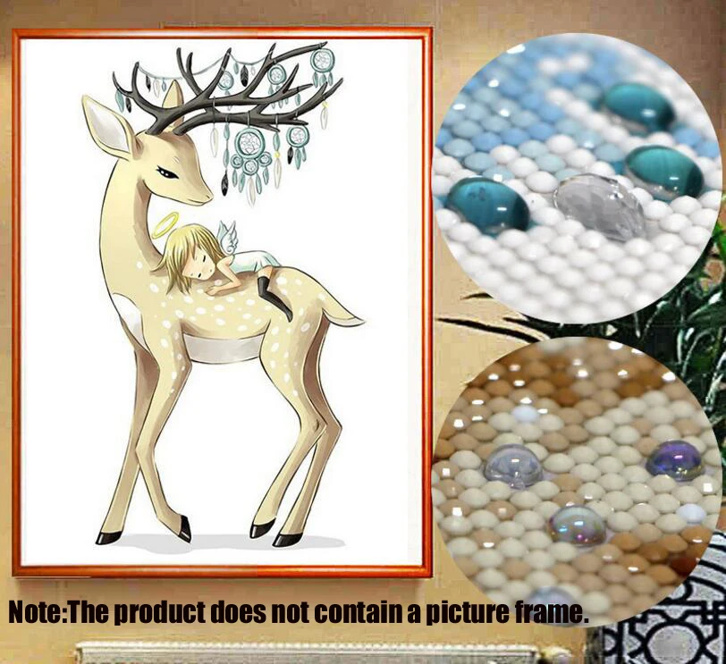 

1 Set High-quality Special Shaped Diamond Embroidery 5D Little angel elk Embroidery Diamond Painting Decoration