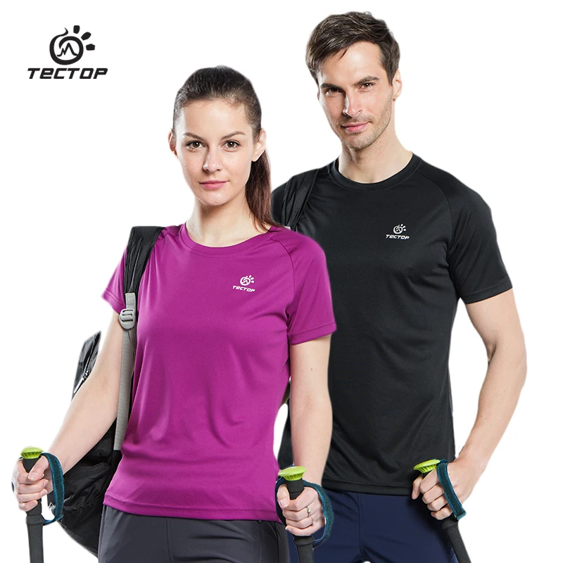 Tectop наружная Спортивная походная футболка влюбленные дышащая мужская летняя