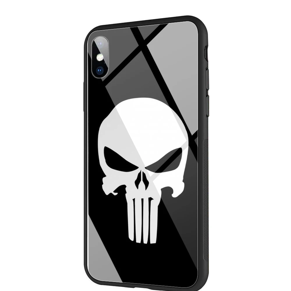 TG7 YIMAOC Marvel Каратель чехол из закаленного стекла для iPhone 11 Pro XS MAX XR X 8 7 6 6S Plus - Цвет: TG7