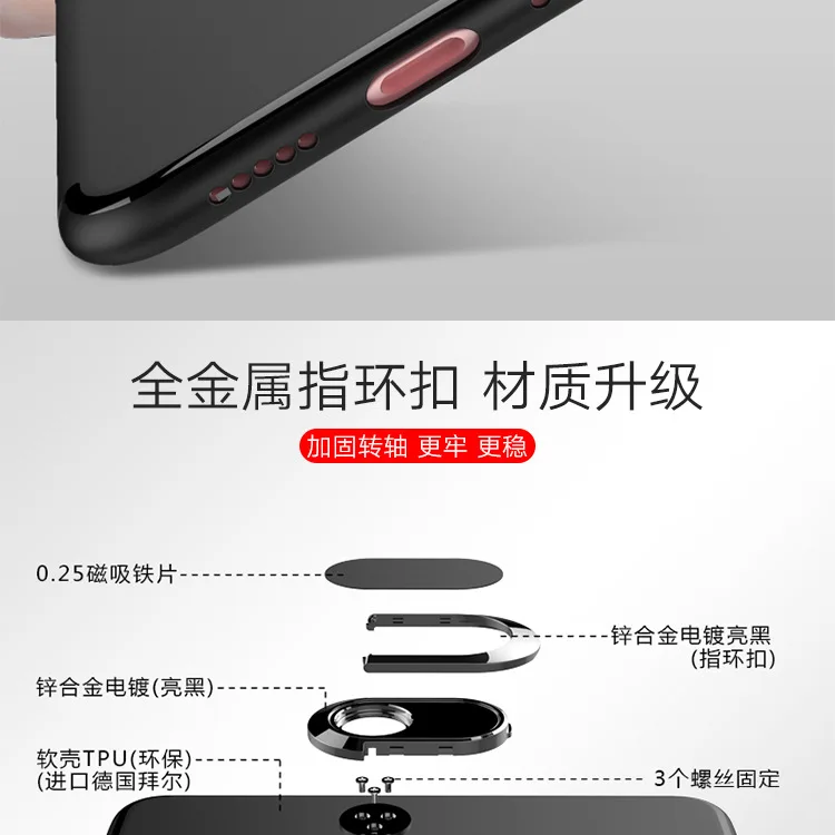 Мобильный брелок держатель для iphone 6 6s 7 8 plus X в автомобиль Магнитный кронштейн с присоской чехол палец кольцо мягкая ТПУ задняя крышка SMSNXY