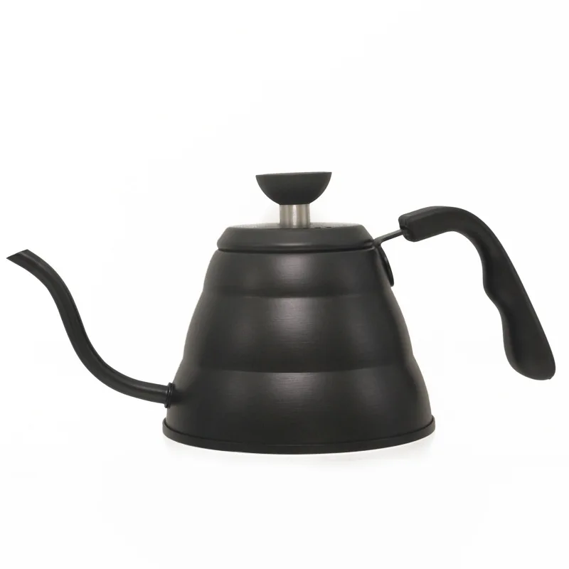 Black 1L Кофейник из нержавеющей стали, чайник с длинным носиком, гусиная шея, капельный кофе, чайник, термо-чайник, термометр, заварочный чайник, 1000 мл - Цвет: Black 1L