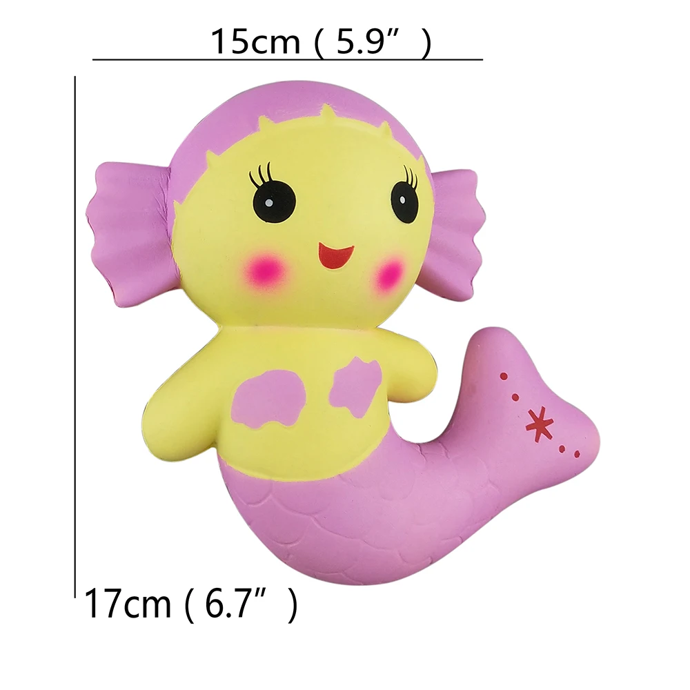 Новые мягкие игрушки для снятия стресса из мультфильма Kawaii Jumbo Русалка из полиуретановой пены медленно поднимающиеся игрушки для снятия стресса мягкие игрушки
