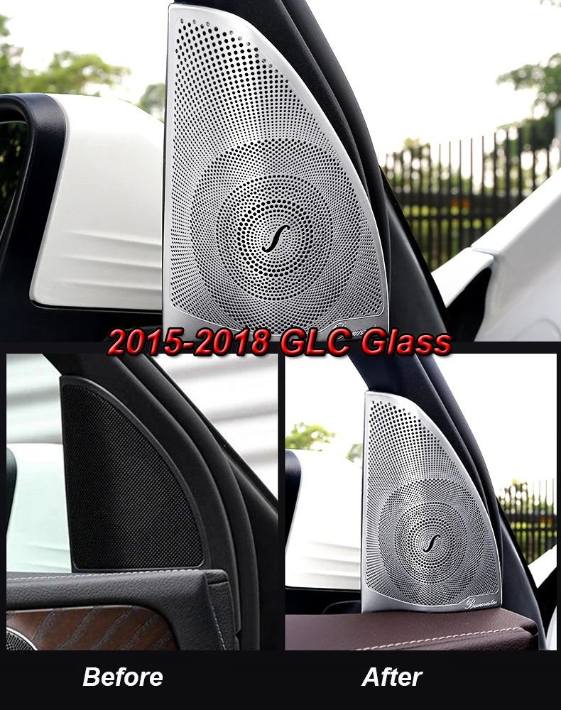 Matt car audio speaker trim coversclass internal sticker For Mercedes Benz AMG 15-18 GLC200 GLC260 GLC180 Class |