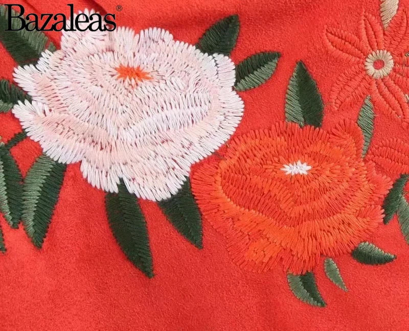 Женский топ на бретельках Bazaleas разноцветный с вышивкой повседневный укороченный