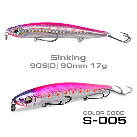 90SD Sinking S005 SFT рыболовные приманки 90 мм 7,5g 17g 70 мм 4,3g 10 ghard карандашные приманки плавающий/опускается на дно искусственные морской окунь приманка для рыбы - Цвет: 90SD Sinking S005