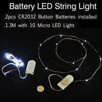 100pcslot cr2032 cell battery operted micro mini led fairy string lights 1m with 10led for wedding party home decoration