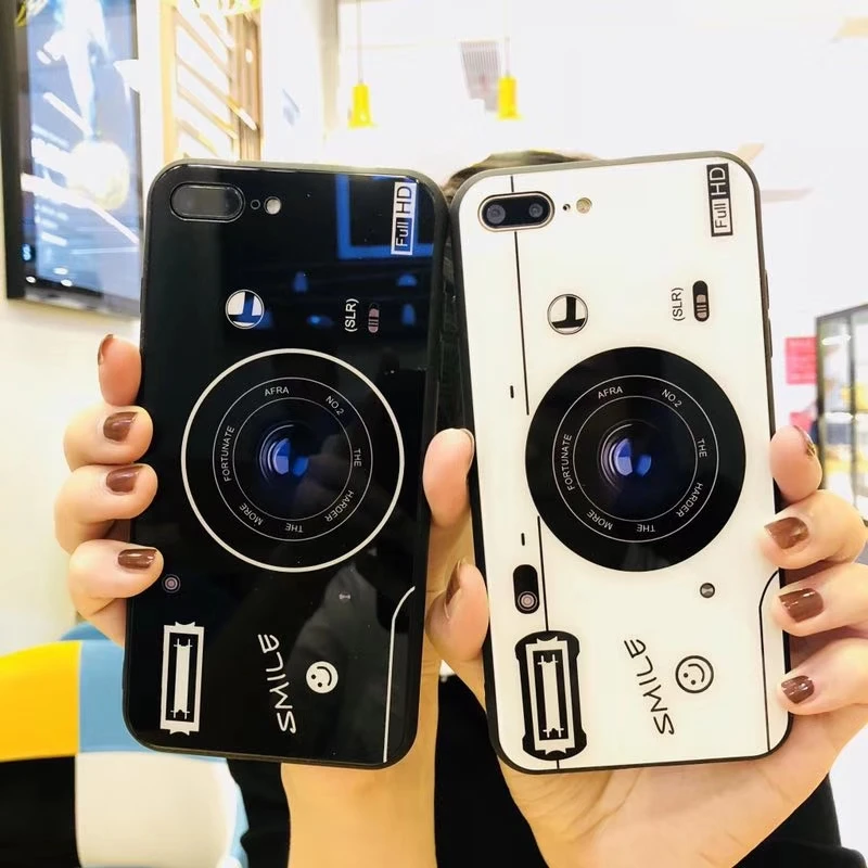 Easterm Новые 6 s чехлы закаленное стекло камера дизайн телефонные для iPhone 8 7 S плюс