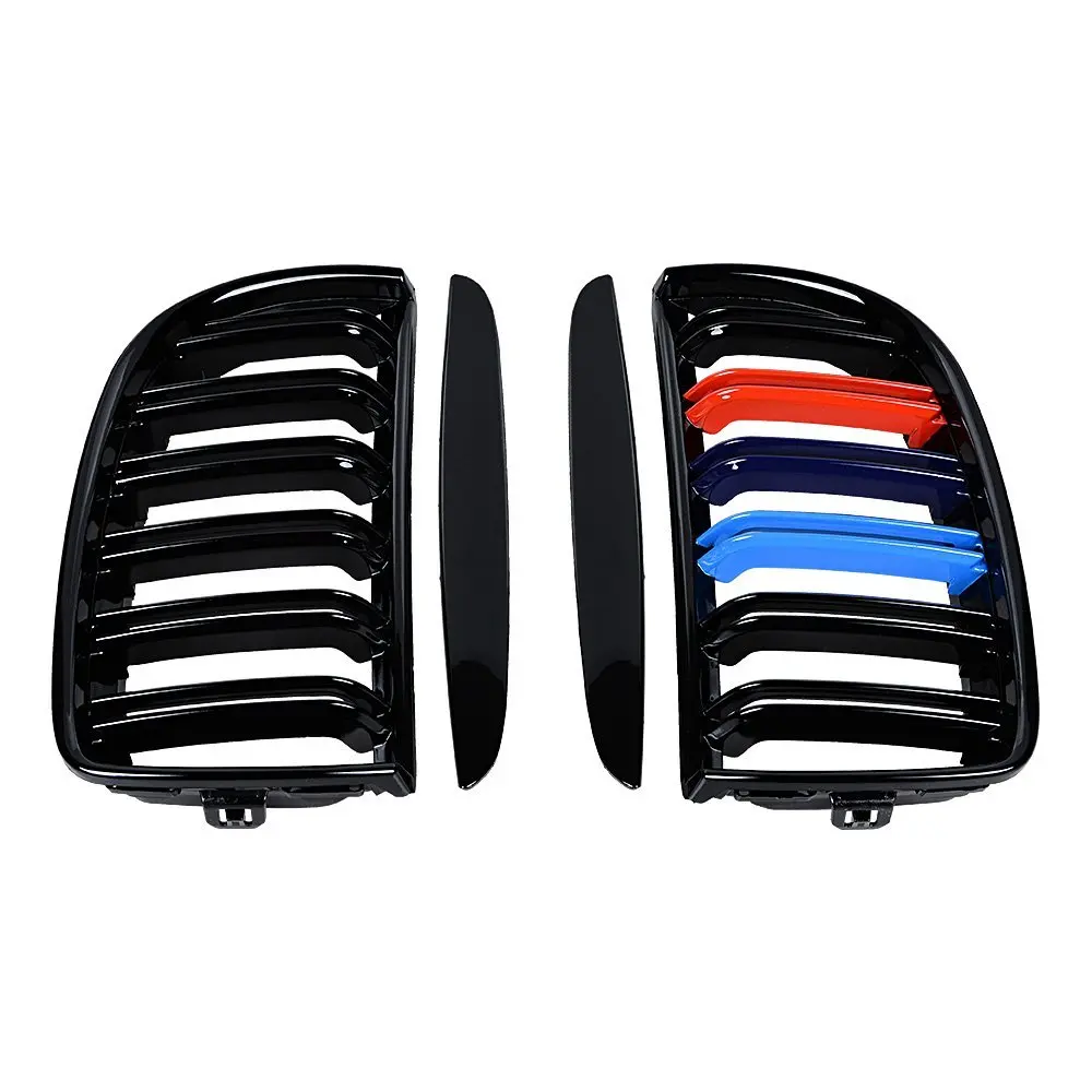 

Новый глянцевый черный M-Color передний капот, решетка радиатора с двойной линией для BMW 3 серии E90 2005-2007, 4 шт.