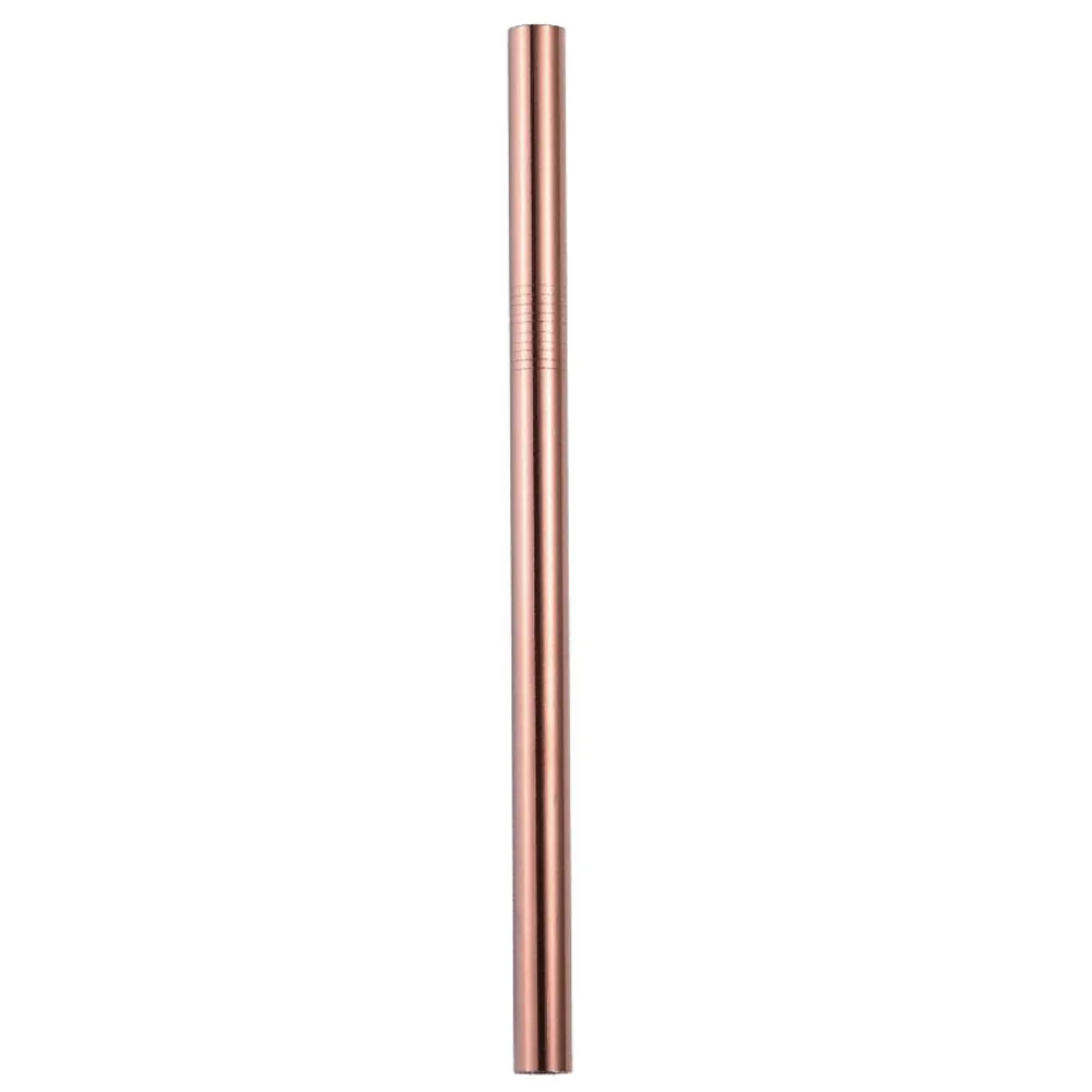 Rose Gold Красочные длинные из нержавеющей стали металлические соломинки многоразовые соломинки для молочных коктейлей замороженные напитки бар аксессуары#007 - Цвет: Rose Gold